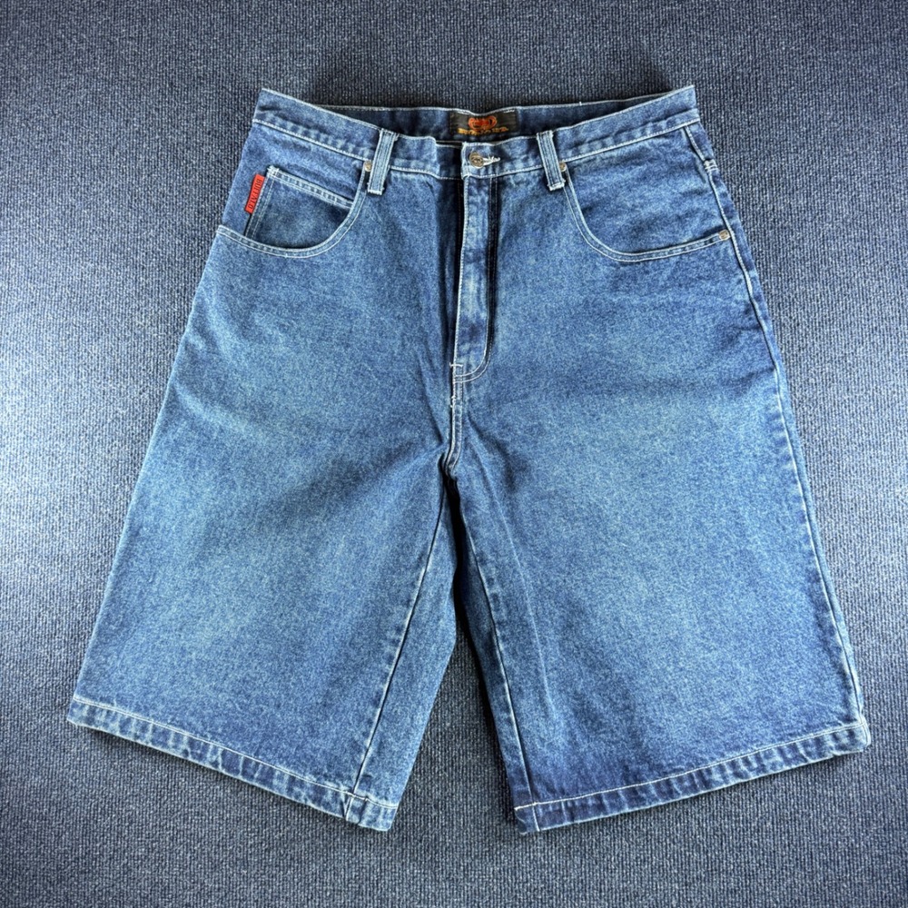 Buffalo LTD Mens Baggy Denim Shorts Blue Size 36 Vintage 90s Skater Y2K Jorts